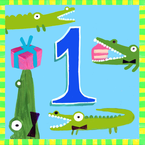 Happy 1st Birthday - Crocodile