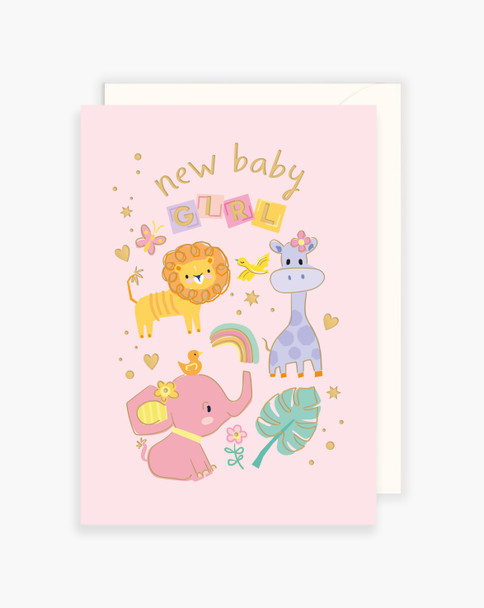New Baby Girl Card - Aria Collection