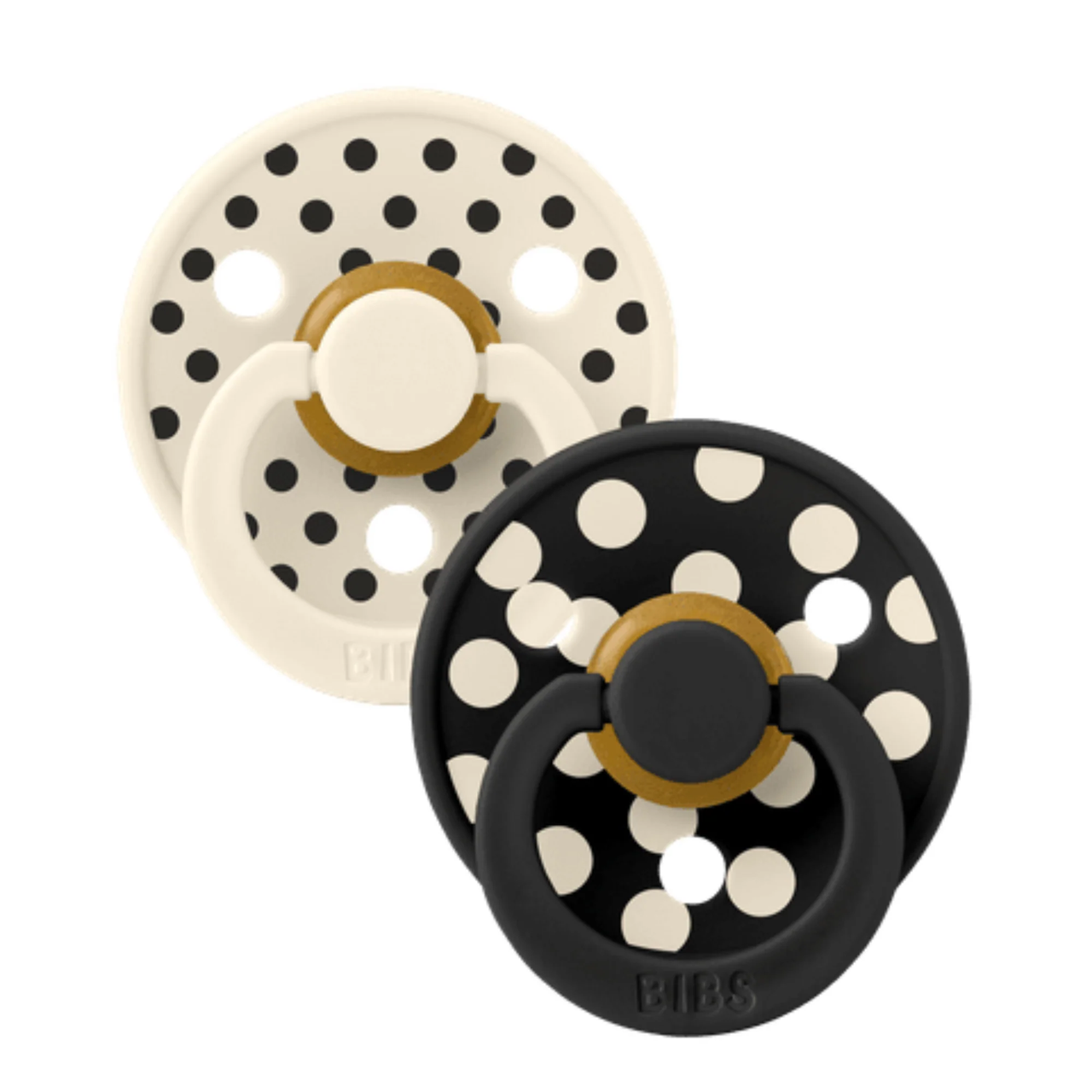 Bibs Pacifier - Studio Polka Collection - Size 1 (Ivory/Black)
