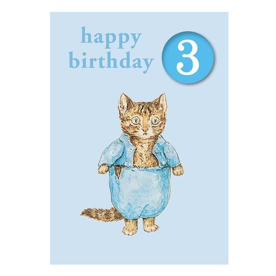 Birthday Card with Pin - Age Blue (Beatrix Potter)