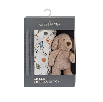 Soft Plush Toy & Baby Muslin Wrap - Barklife Dog