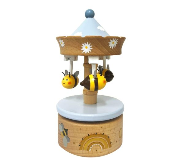 Wooden Bee Carousel Music Box