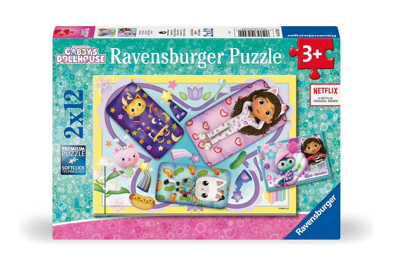 2 x 12 pc Puzzle - Gabby's Dollhouse Magical Sleepover