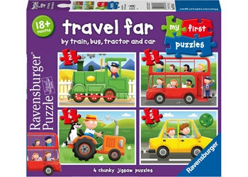 Travel Far by train, bus, tractor & car - My First Puzzles