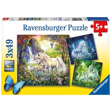 3 x 49 pc Puzzle - Beautiful Unicorns