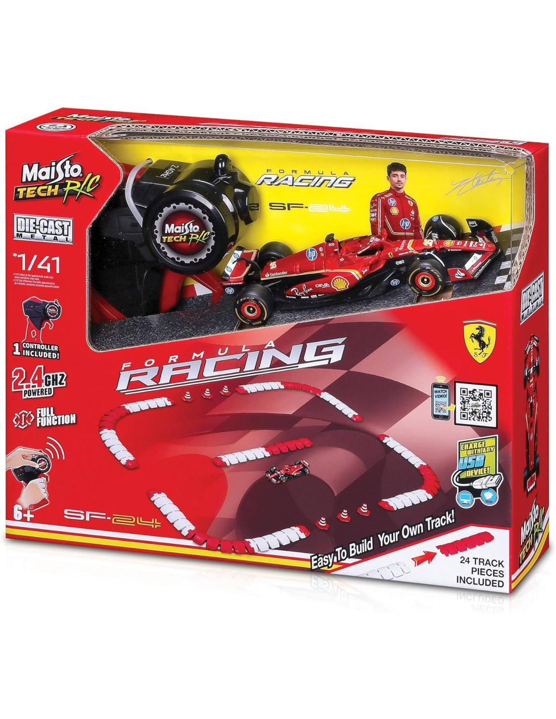 Formula racing RC 1:41 Diecast F-1Racing Track 2024 Ferrari Leclerc #16
