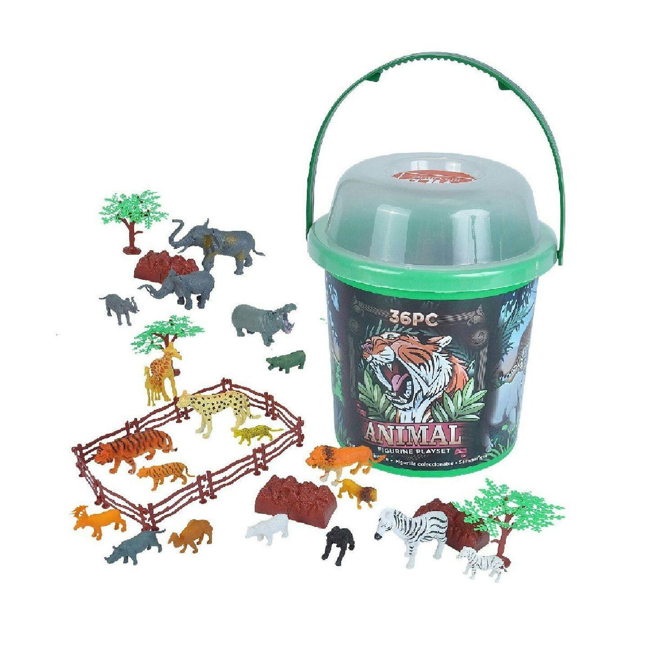 Bucket Animal Figurine Play Set