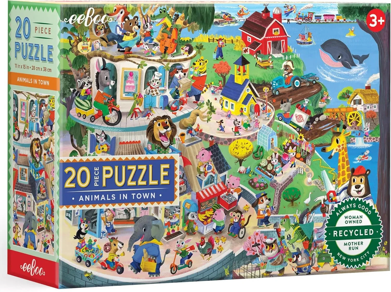 20 Piece Puzzle- Animals in Town