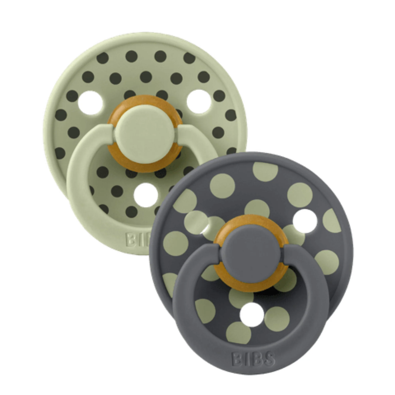 Bibs Pacifier - Studio Polka Collection - Size 1 (Sage/Iron)