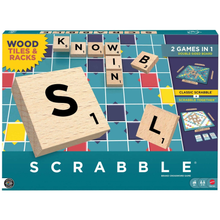 Scrabble Wood Tiles & Racks - 2 Games in 1