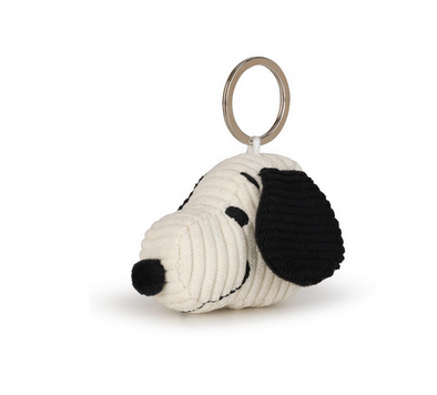 Snoopy Head Corduroy Cream Keychain - 2"