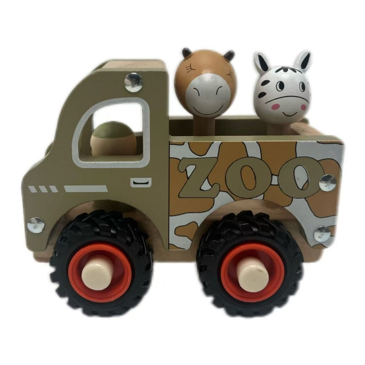 Wooden Wheelie Vehicle - Zoo Truck
