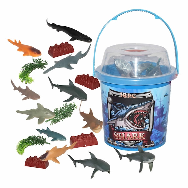 Bucket Shark Figures Play Set