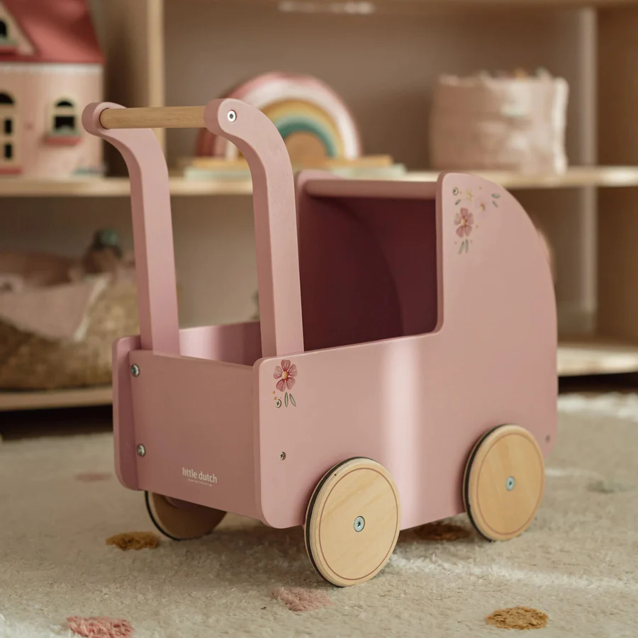 Wooden Doll Pram