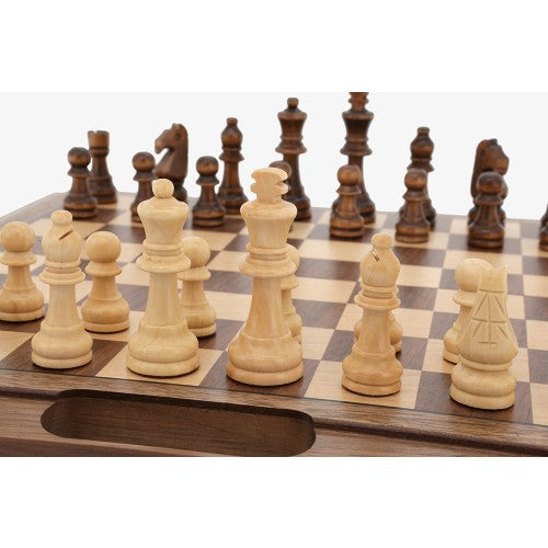 Chess/Checkers/Backgammon - Folding Walnut - 16"