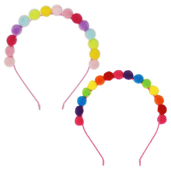 Head Band- Rainbow Pom Pom