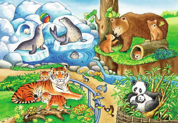 2 x 12 pc Puzzle - Animals in the Zoo