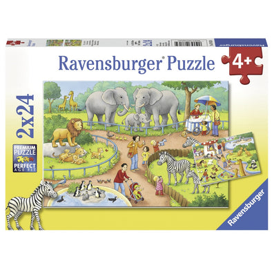 2 x 24 pc Puzzle - A Day at the Zoo