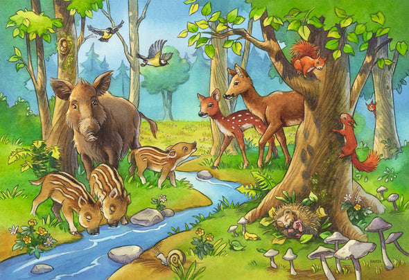 2 x 24 pc Puzzle - Animals of the Forest