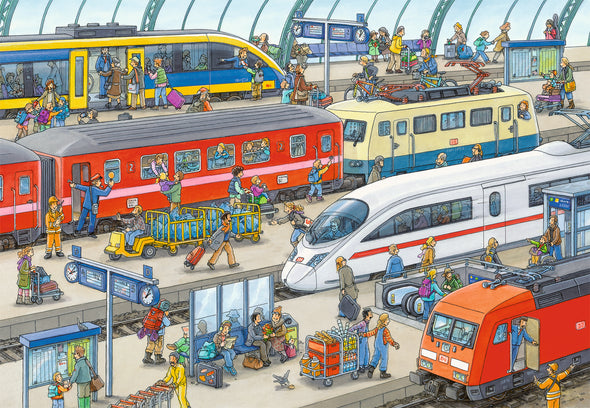2 X 24 pc Puzzle - Busy Train Station