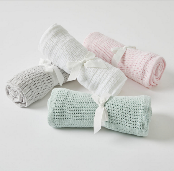Cotton Cellular Baby Blanket - Assorted