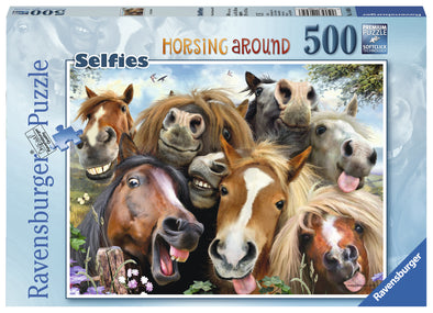 500 pc Puzzle - Horsing Around (selfies)