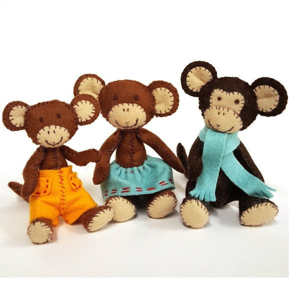 Felt Sewing Kit -  Monkey Family