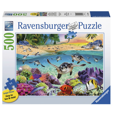500 pc Large Format Puzzle - Race of the Baby Sea Turtles