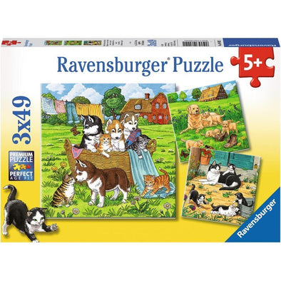 3 x 49 pc Puzzle - Cats and Dogs