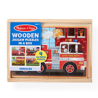 Wooden Jigsaw Puzzles in a Box - Vehicles