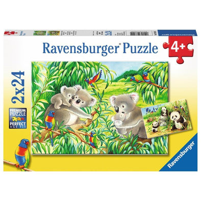 2 x 12 pc Puzzle - Sweet Koalas and Pandas