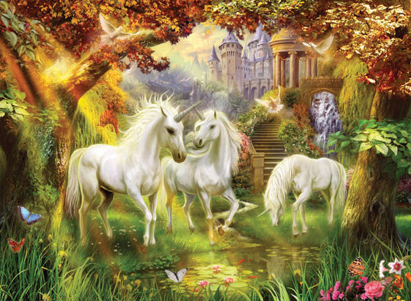 1000 pc Puzzle - Unicorns in the Forest