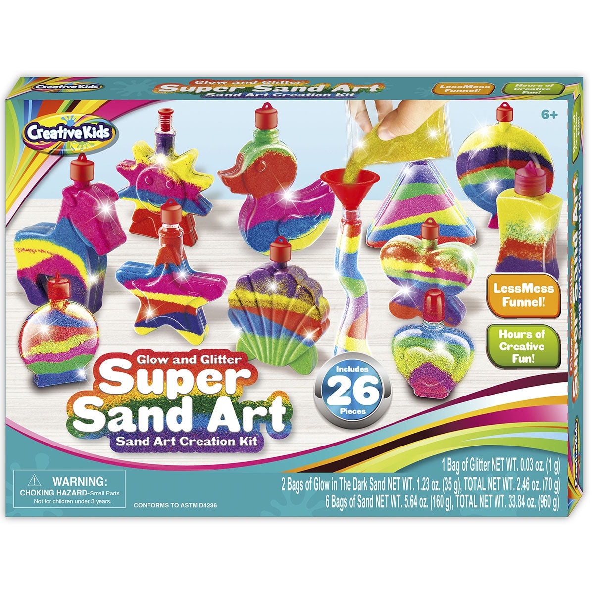 Super Sand Farbkollektion – 200 G Weißer & 200 G Rosa Sand Im Wiederverschließbaren Behälter, Für Kinder Ab 3