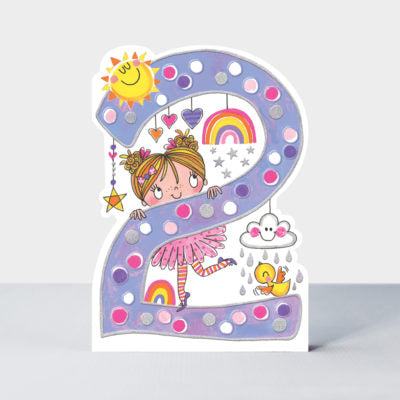 Star Jumps Age Birthday Card - Pink