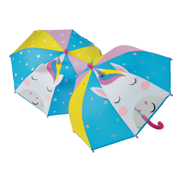 3D Colour Change Umbrella - Unicorn