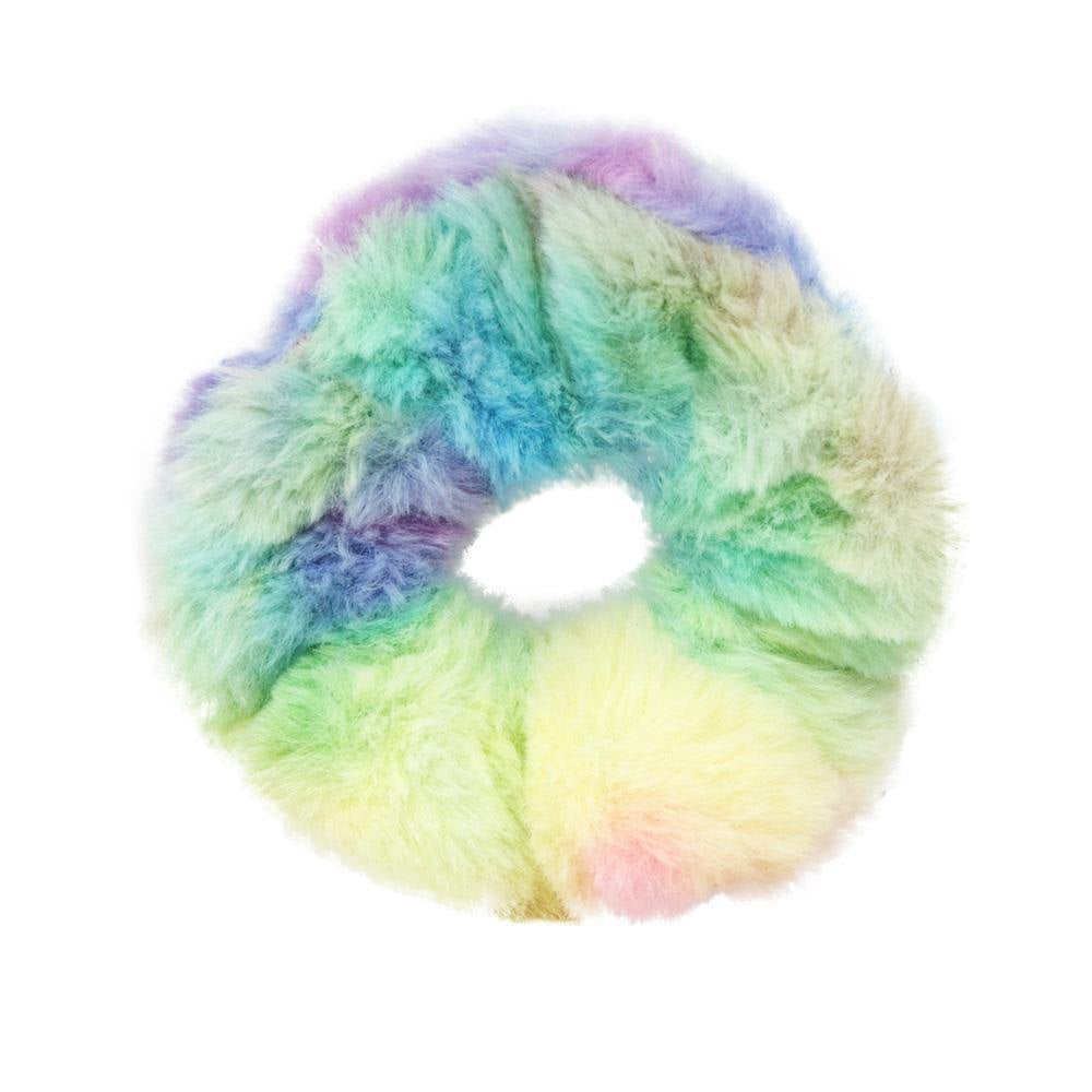Hair Scrunchie - Rainbow Fur