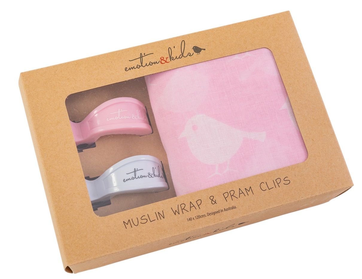 Muslin Wrap & Pram Clips Set
