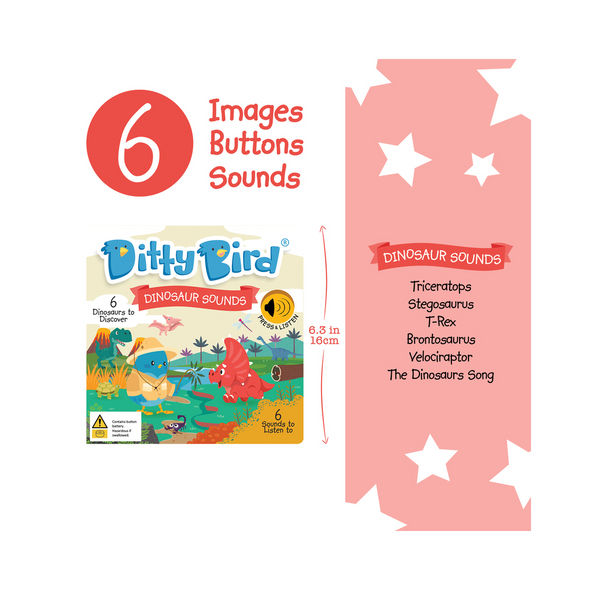 Ditty Bird Book - Dinosaur Sounds