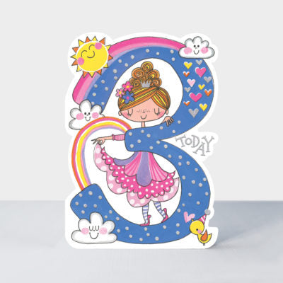 Star Jumps Age Birthday Card - Pink