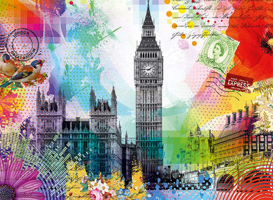 500 pc Puzzle - London Postcard