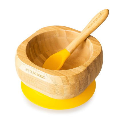 Bamboo Suction Bowl & Spoon Set
