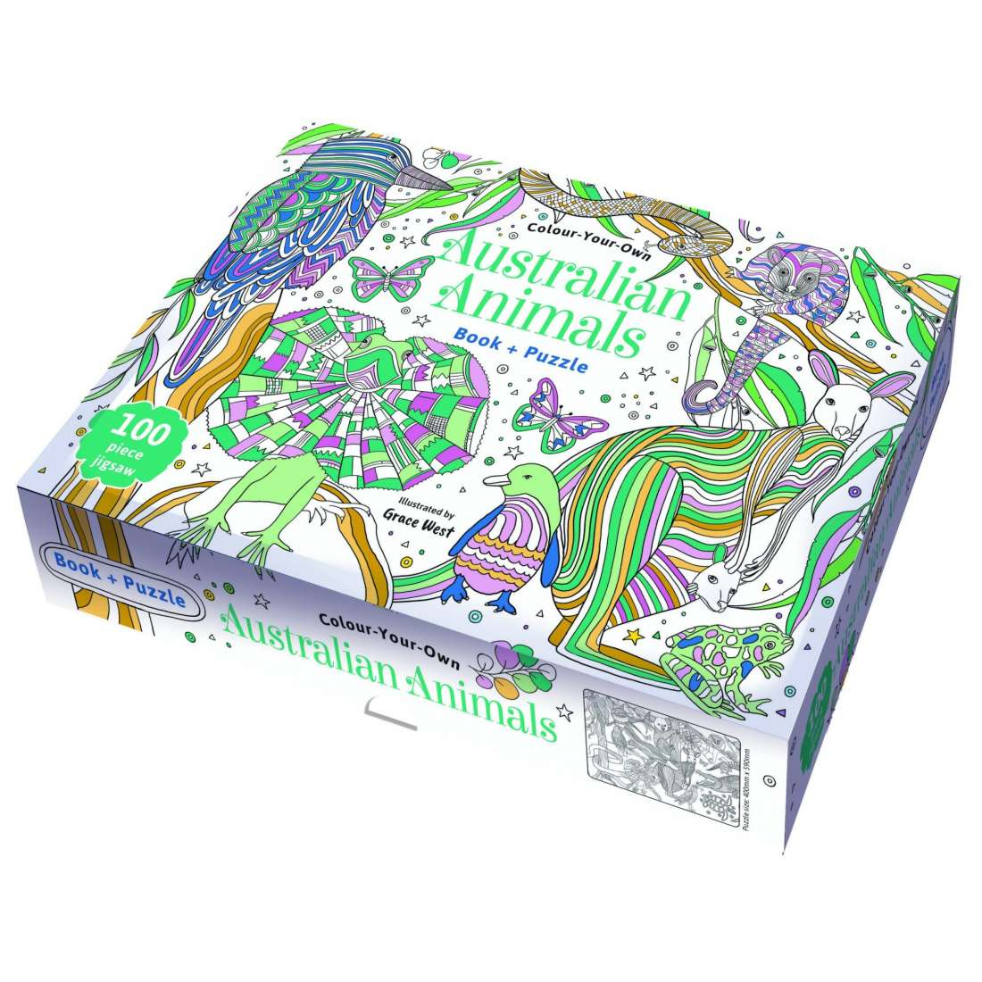 100 pc Colour Your Own Book + Puzzle - Australian Animals