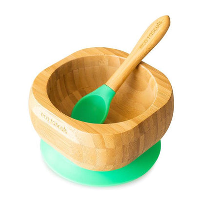 Bamboo Suction Bowl & Spoon Set