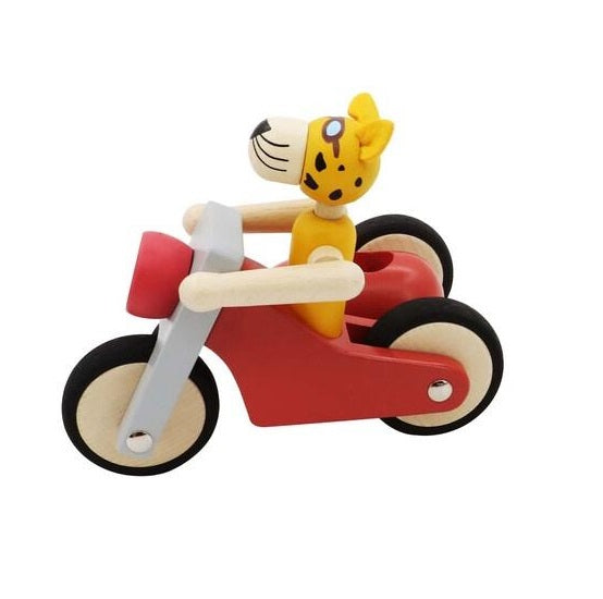 Retro Large Motorcycle with Leopard