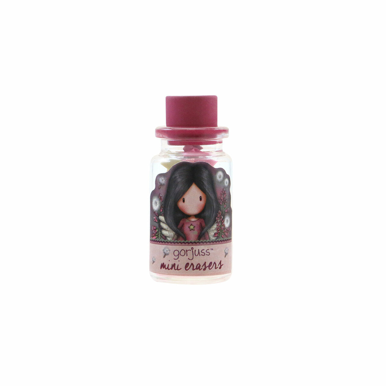 Mini Erasers In Glass Bottle