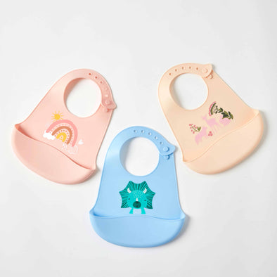 Whimsical Silicone Scoop Bib - assorted