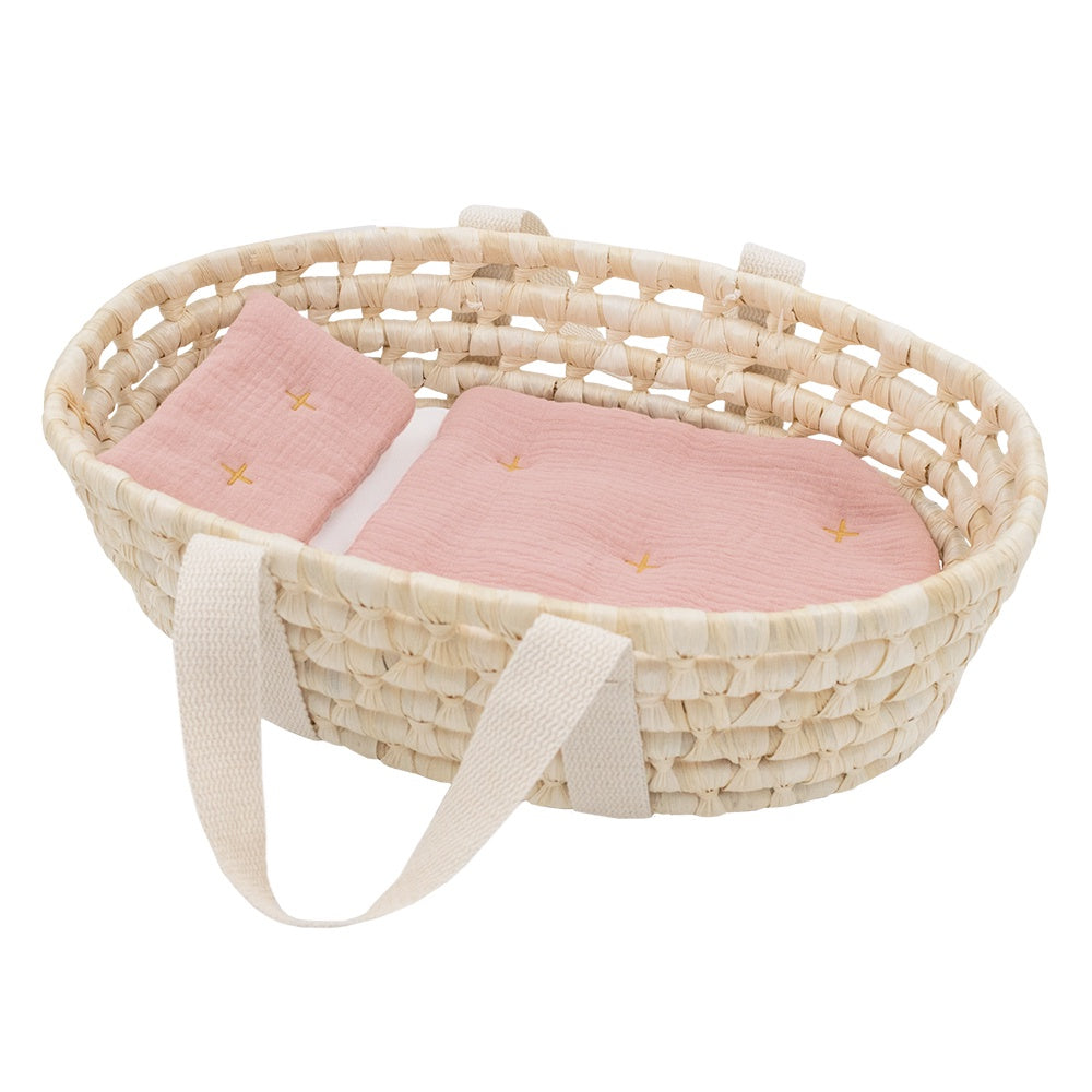 Woven Doll Moses Basket Set