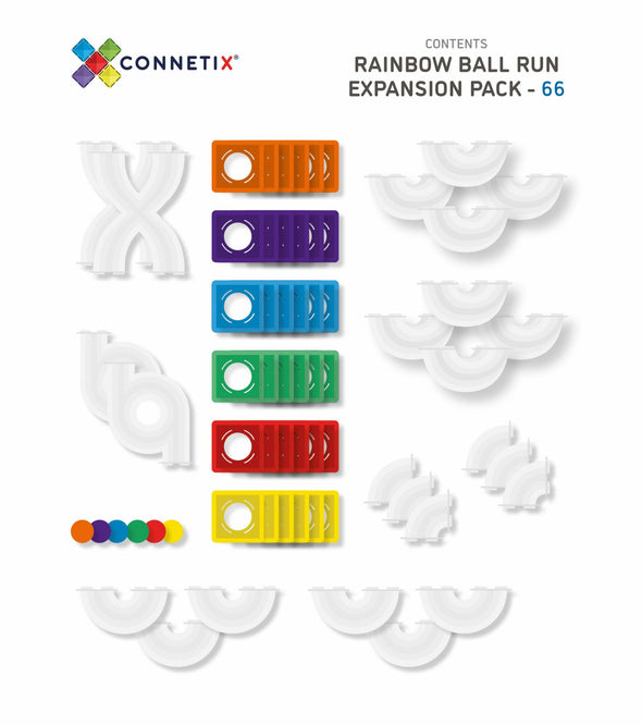 Connetix Rainbow Ball Run Expansion Pack 66 pieces
