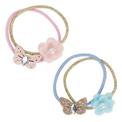 Hair Elastics 2 pk- Butterfly and Floral