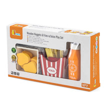 Wooden nuggets and fries with juice set